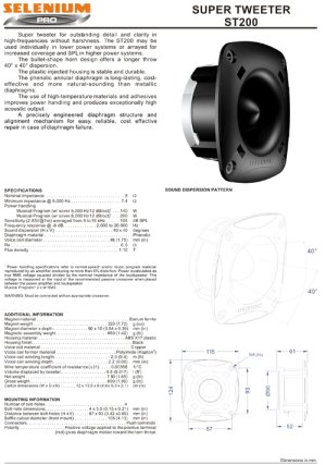 画像2:   JBL ( ジェービーエル ) / SELENIUM PRO ST200 ツイーター