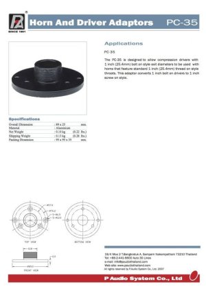 画像2:  PAudio 1inchドライバー用アダプター PC35