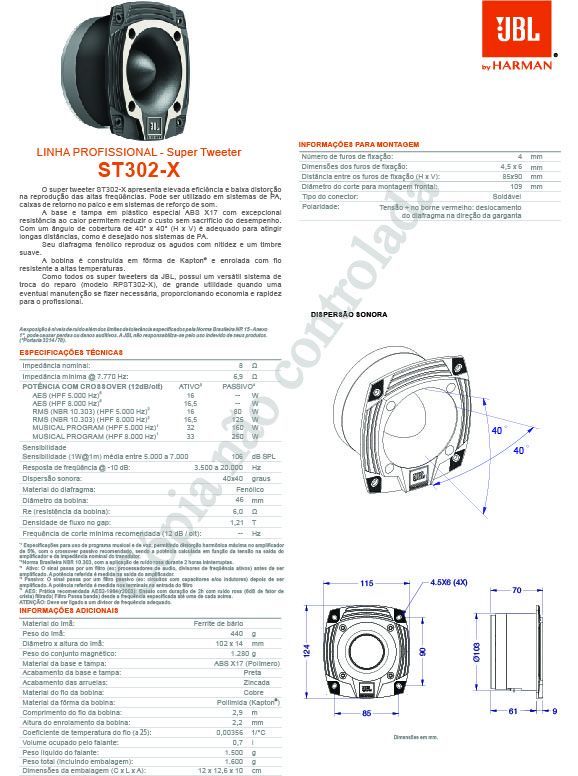 画像2:  JBL ( ジェービーエル ) / SELENIUM PRO ST302-Xツイーター