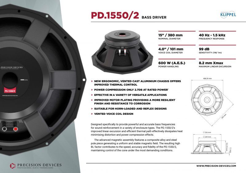 画像2: P.D1550/2  PRECISION DEVICES 15inch/38cm 